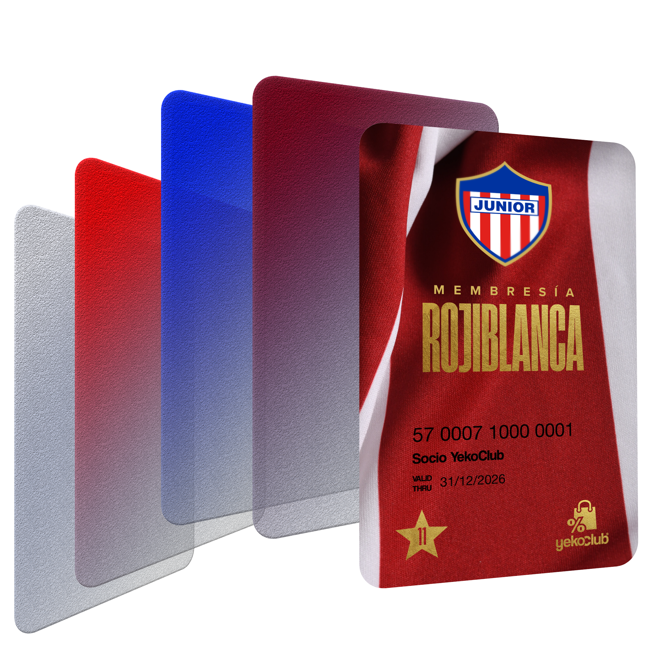 Diferentes versiones de la tarjeta rojiblanca